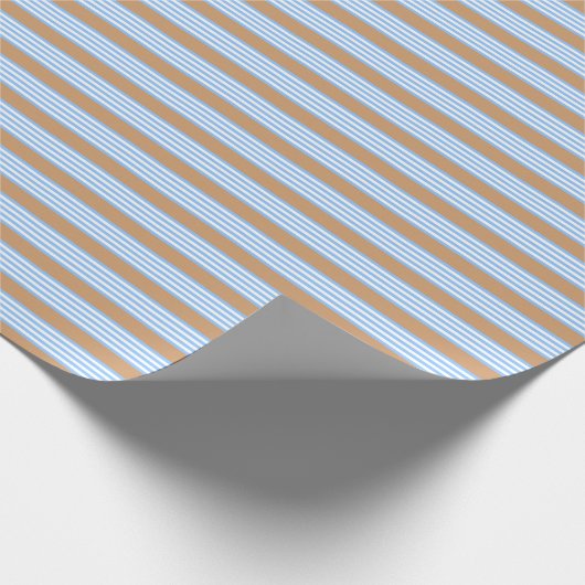 Blauw en wit vijf strepen patroon met tint cadeaupapier (Hoek)