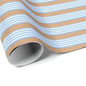 Blauw en wit vijf strepen patroon met tint cadeaupapier (Rol Hoek)