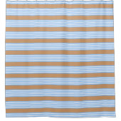 Blauw en wit vijf strepen patroon met tint douchegordijn (Voorkant)