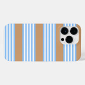 Blauw en wit vijf strepen patroon met tint iPhone hoesje (Achterkant horizontaal)