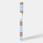 Blauw en wit vijf strepen patroon met tint iPhone hoesje (Rechterkant)