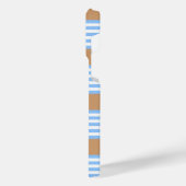 Blauw en wit vijf strepen patroon met tint iPhone hoesje (Linkerkant)