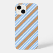 Blauw en wit vijf strepen patroon met tint iPhone hoesje (Achterkant)