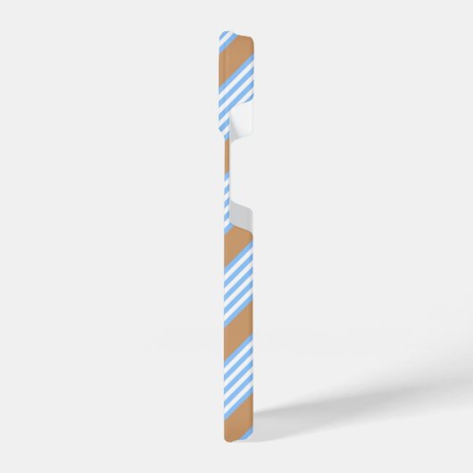 Blauw en wit vijf strepen patroon met tint iPhone hoesje (Linkerkant)