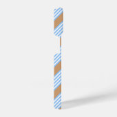 Blauw en wit vijf strepen patroon met tint iPhone hoesje (Rechterkant)