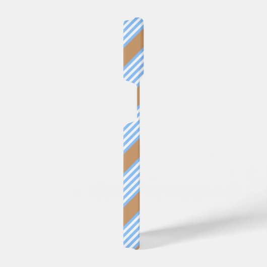 Blauw en wit vijf strepen patroon met tint iPhone hoesje (Rechterkant)