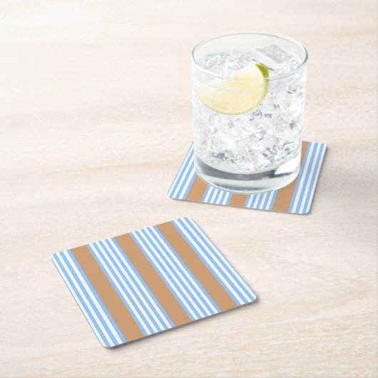 Blauw en wit vijf strepen patroon met tint kartonnen onderzetters (Insitu)