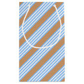 Blauw en wit vijf strepen patroon met tint klein cadeauzakje (Achterkant)