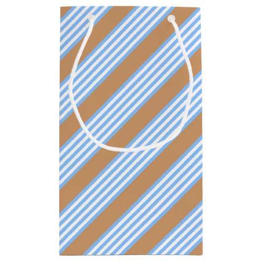 Blauw en wit vijf strepen patroon met tint klein cadeauzakje (Achterkant)