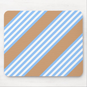 Blauw en wit vijf strepen patroon met tint muismat