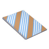 Blauw en wit vijf strepen patroon met tint notitieboek (Rechterzijde)