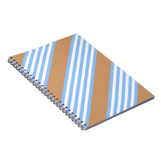 Blauw en wit vijf strepen patroon met tint notitieboek (Rechterzijde)