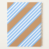 Blauw en wit vijf strepen patroon met tint planner (Achterkant)