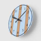 Blauw en wit vijf strepen patroon met tint ronde klok (Hoek)