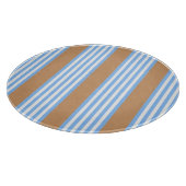 Blauw en wit vijf strepen patroon met tint snijplank (Hoek)