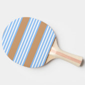 Blauw en wit vijf strepen patroon met tint tafeltennisbatje (Zijkant)