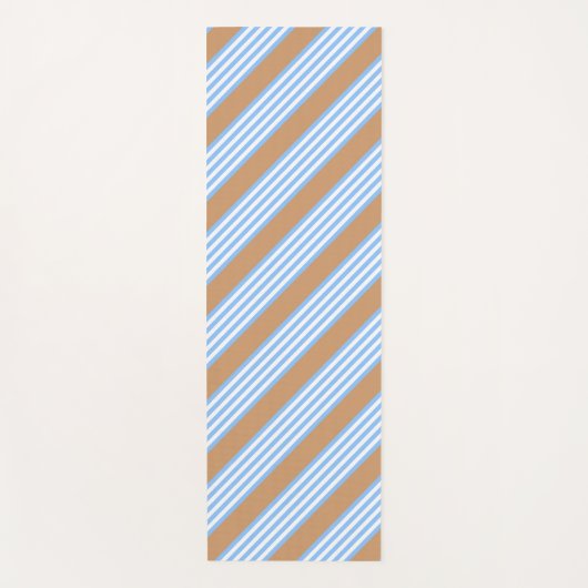 Blauw en wit vijf strepen patroon met tint yogamat (Voorkant)