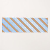Blauw en wit vijf strepen patroon met tint yogamat (Voorkant (horizontaal))