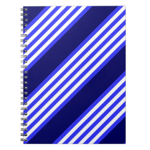 Blauw en wit vijf strepen patroon notitieboek