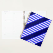 Blauw en wit vijf strepen patroon planner (Display)