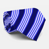 Blauw en wit vijf strepen patroon stropdas (Opgerold)