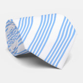 Blauw en wit vijf strepen patroon stropdas (Opgerold)