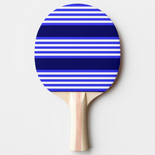 Blauw en wit vijf strepen patroon tafeltennisbatje (Voorkant)