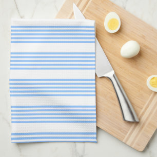 Blauw en wit vijf strepen patroon theedoek