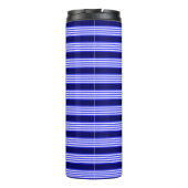 Blauw en wit vijf strepen patroon thermosbeker (Achterkant)