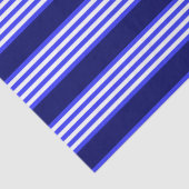 Blauw en wit vijf strepen patroon tissuepapier (Detail)