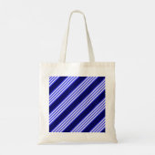 Blauw en wit vijf strepen patroon tote bag (Achterkant)