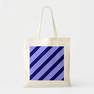 Blauw en wit vijf strepen patroon tote bag