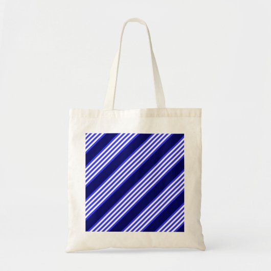 Blauw en wit vijf strepen patroon tote bag (Voorkant)