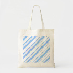 Blauw en wit vijf strepen patroon tote bag