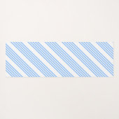 Blauw en wit vijf strepen patroon yogamat (Achterkant (horizontaal))