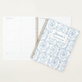 Blauw en Wit Vintage Bloemen Bloemstuk Persoonlijk Planner (Display)