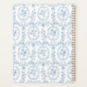 Blauw en Wit Vintage Bloemen Bloemstuk Persoonlijk Planner (Achterkant)