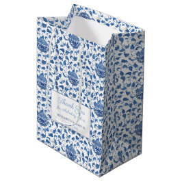Blauw en wit vintage chinoiserie huwelijkswelkom medium cadeauzakje