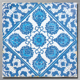 Blauw en wit vintage delfts kunst tegeltje