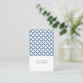 Blauw en wit Visitekaartje voor interieurontwerper (Staand voorkant)