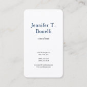 Blauw en wit vlak Modern minimalistisch Profession Visitekaartje (Voorkant)