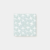 Blauw en wit vliegtuig Patroon Post-it® Notes (Voorkant)