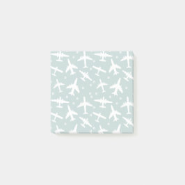 Blauw en wit vliegtuig Patroon Post-it® Notes