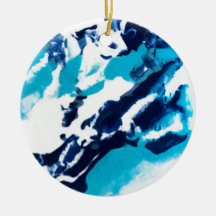 Blauw en wit Vloeibaar Marmer