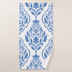 Blauw en wit vocht naadloos patroon. Vi Badhanddoek