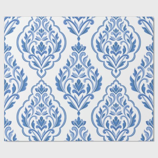 Blauw en wit vocht naadloos patroon. Vi Cadeaupapier (Vlak)