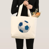 Blauw en wit Voetbal canvas tas (Voorkant (product))