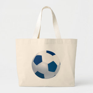Blauw en wit Voetbal canvas tas