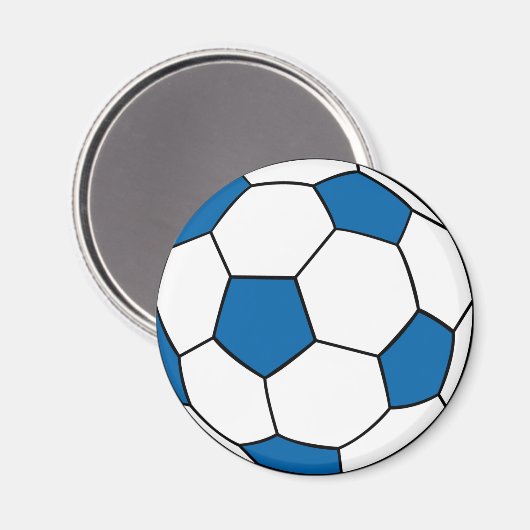 blauw en wit voetbal magneet (Voorkant / Achterkant)
