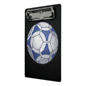 Blauw en wit Voetbal met naam Mini Klembord (Angled2)